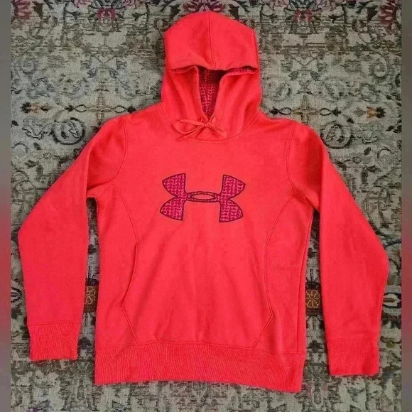 Under Armor Men's Neon Red Hoodie Sweatshirt, sz SM - Picture 9 of 14
